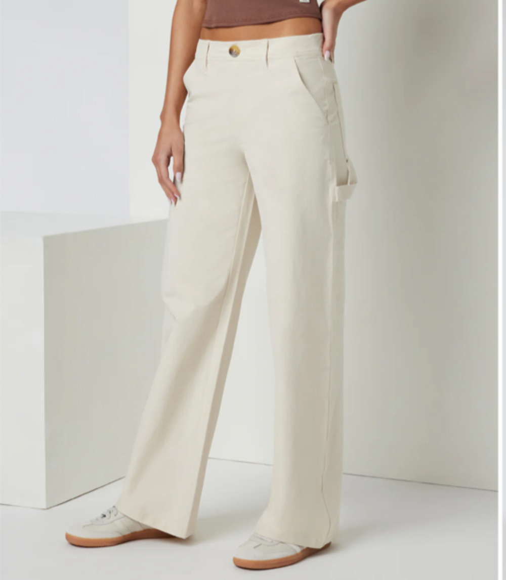 Vuori Getaway Carpenter Pant Stretch Wide Leg, Color Milkweed, Size XXL, utility